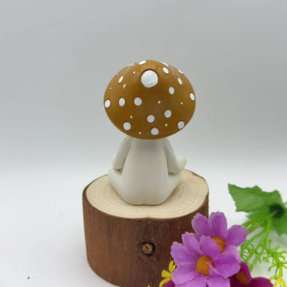 Cute Meditation Yoga Mushroom Desktop Ornaments Resin Craft Decors Home Living Room Decorations Garden Courtyard Creative Orn