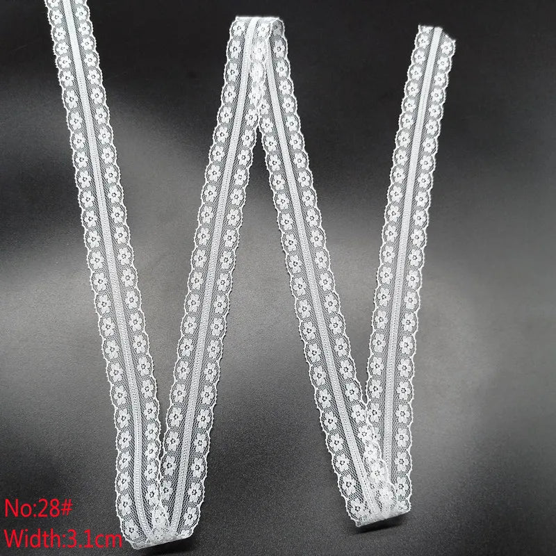 10 Yards 38 Kinds of White Lace Ribbon African Lace Fabric DIY Webbing Decoration Gifts Packing Sewing Clothes Material Craft
