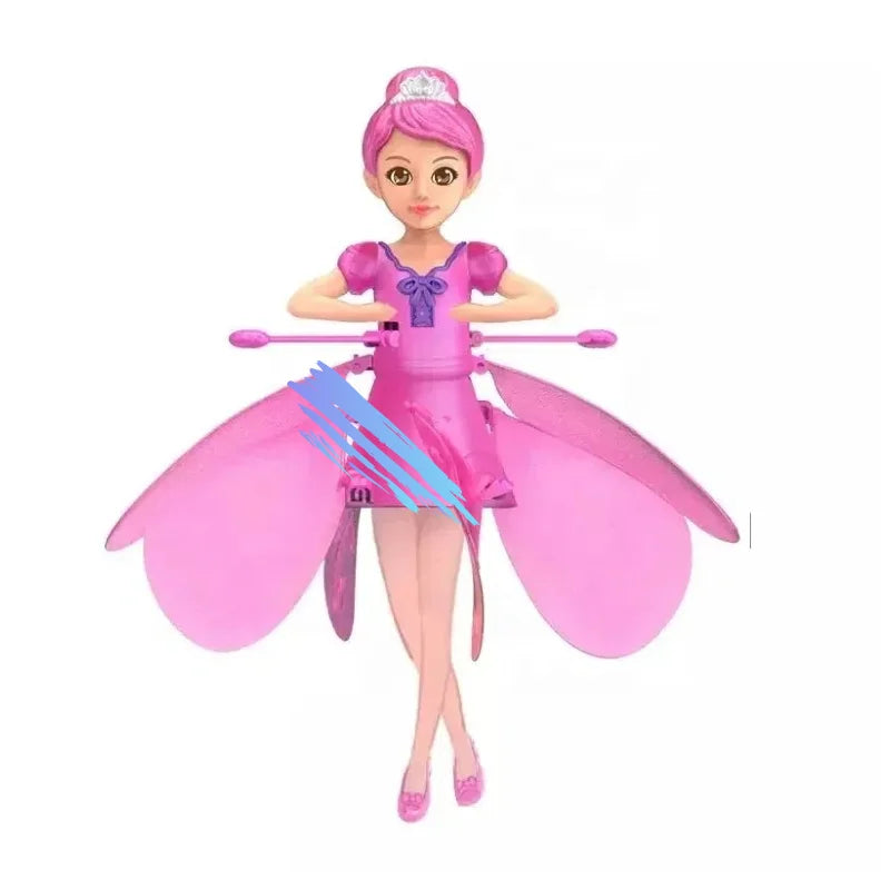 Elf Fairy Flying Doll Helicopter Gesture Induction Machine Rotating Flying Toy Luminous Children Christmas Holiday Gift
