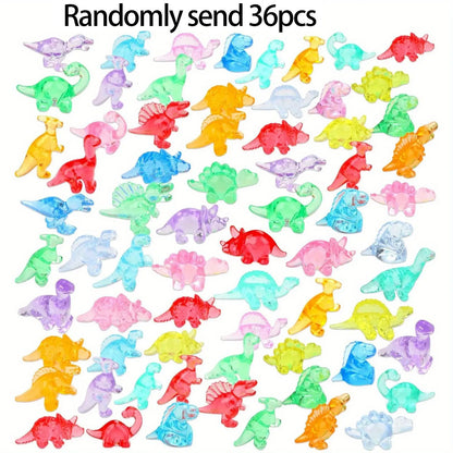 Mini Dinosaur Figurines 12 Styles Tiny Resin Animals Vase Fillers Micro Landscape Decor - 36pcs
