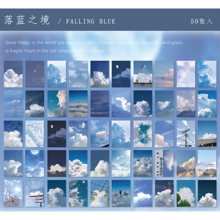 Yoofun 50 Sheets Natural Scenery&Art Paintings Stationery Stickers Book Aesthetic Landscape Cute Scrapbooking Planner Journal
