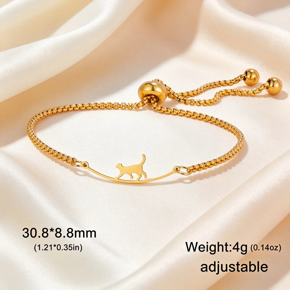 Cute Dachshund Dog Stainless Steel Bracelet for Women's Valentine's Day Commemorative Day Jewelry and Gift - Gold color I