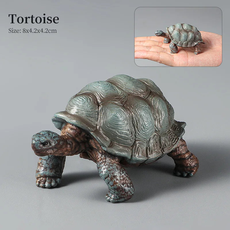 Montessori Wild Animals Model Toy Set - Lion Elephant Antelope Action Figures Miniature Zoo Figurines Educational Kids Gift -