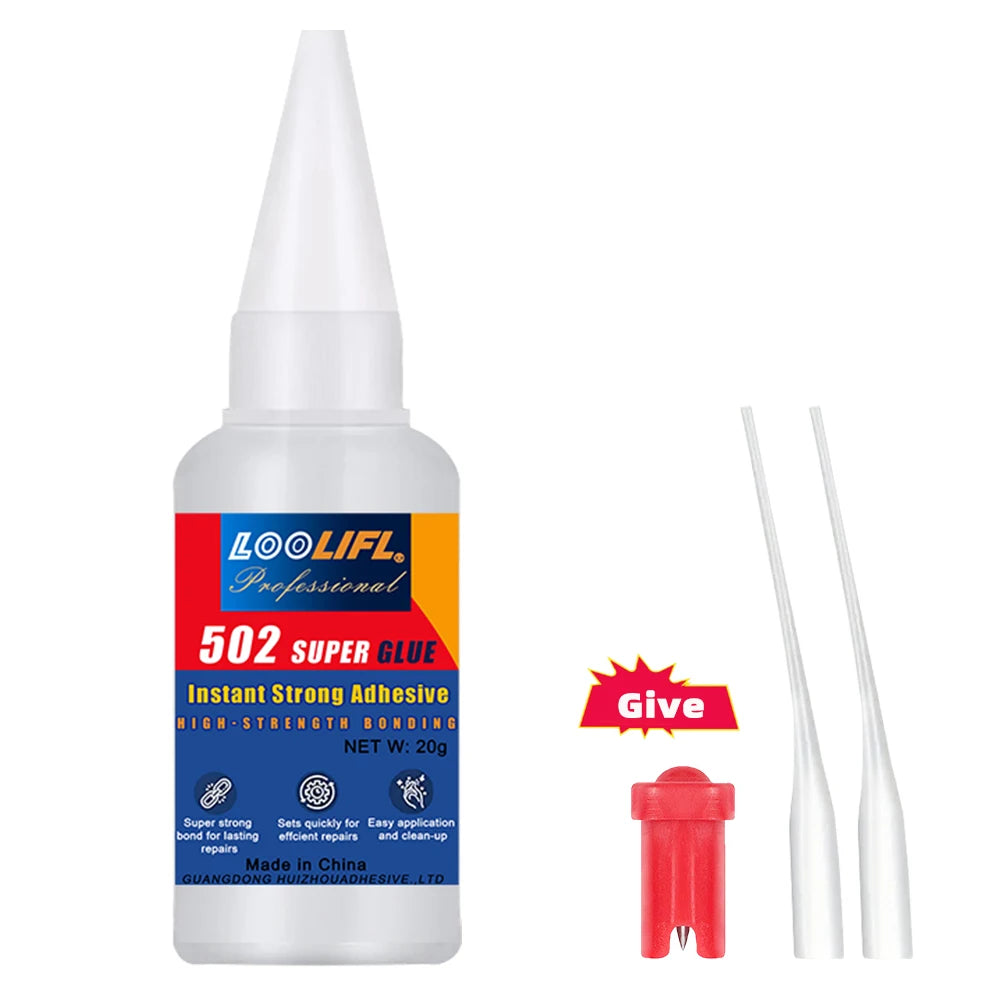 502 High-Strength Cyanoacrylate Glue Fast-Drying Adhesive for Automotive Bumpers, Metal & Plastic, Ideal for Repairs & DIYFix