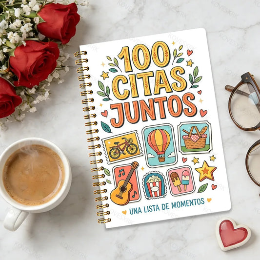 100 Dates Together Challenge Journal, Fun Date Night Ideas, Couples Bucket List and Relationship Memory Tracker