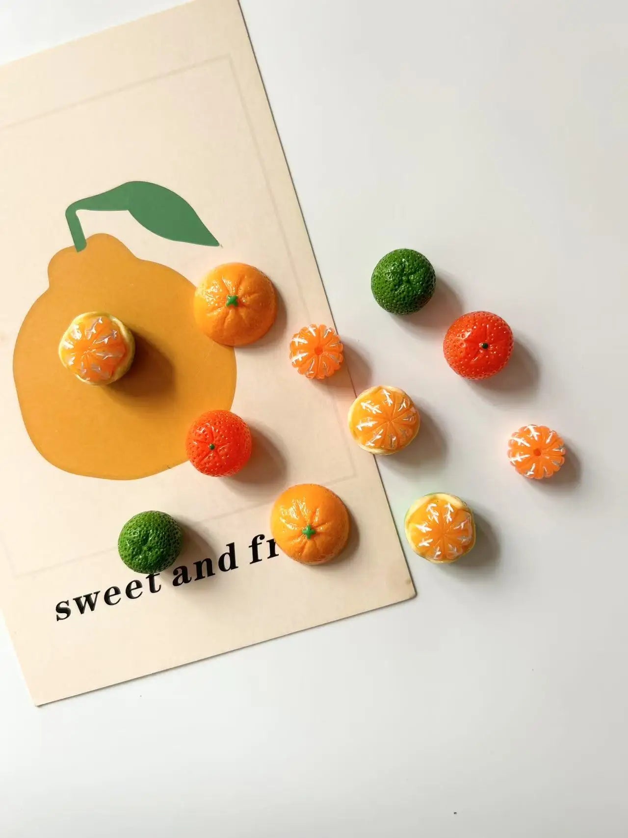 Creative cute orange refrigerator magnet Kindergarten teaching office home decoration fun black and white board message board