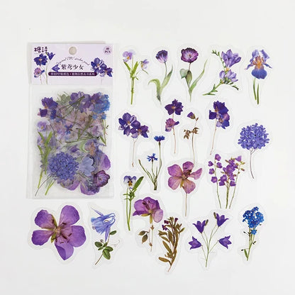40pcs/bag Vintage Ginkgo leaves flowers PET sticker package DIY diary decoration sticker album scrapbooking - M