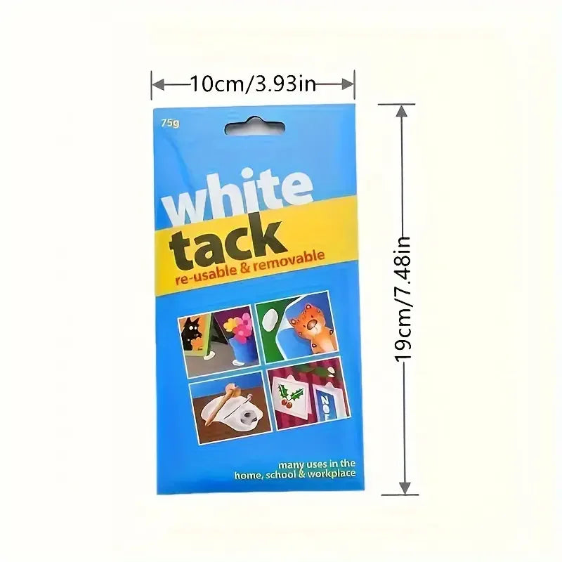 White Tack Multipack: Reusable, Wall-Safe, Non-Toxic, Removable Sticky Adhesive Putty for Posters, Photo Frames, Decorations