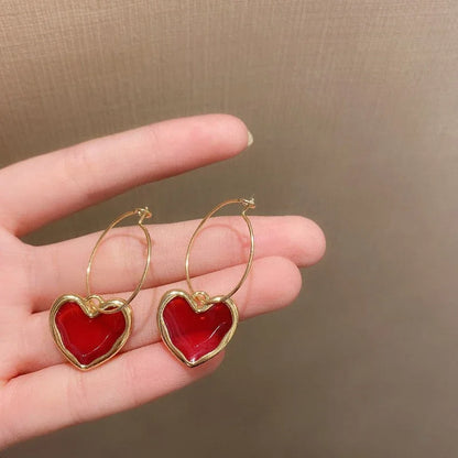 New Fashion love Heart Pearl Earrings for Women Sweet Elegant Temperament Drop Earring Trend Jewelry Accessories - 661878