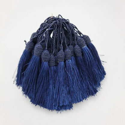 Beatiful 5pcs Hanging Rope African LaceTassels Fringe Sewing Tassel Trim for Fabric DIY Curtain Accessories Decoration - Navy