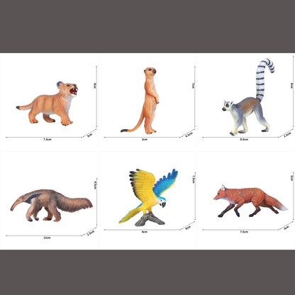 Simulation Wild Animal Model Wolf Monkey Fox Pangolin Squirrel Chinchilla Donkey Sloth Realistic Animal Figures Toys For Kids