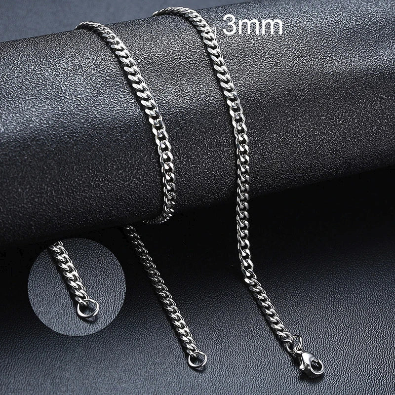 Vnox Cuban Chain Necklace for Men Women,Basic Punk Stainless Steel Curb Link Chain Chokers,Vintage Gold Color Solid Metal Col