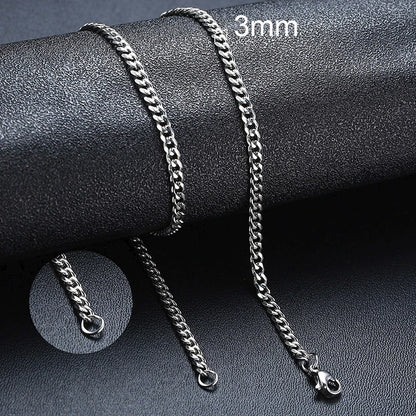 Vnox Cuban Chain Necklace for Men Women,Basic Punk Stainless Steel Curb Link Chain Chokers,Vintage Gold Color Solid Metal Col