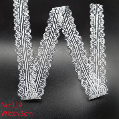 10 Yards 38 Kinds of White Lace Ribbon African Lace Fabric DIY Webbing Decoration Gifts Packing Sewing Clothes Material Craft
