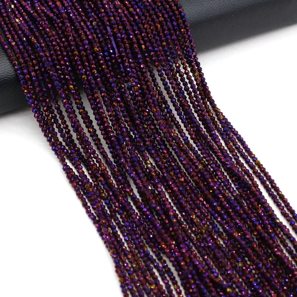 Natural Stone Beads Small Round Beads Mix Color Faceted Loose Spacer Beaded for Jewelry Making DIY Bracelet Necklace Accessor