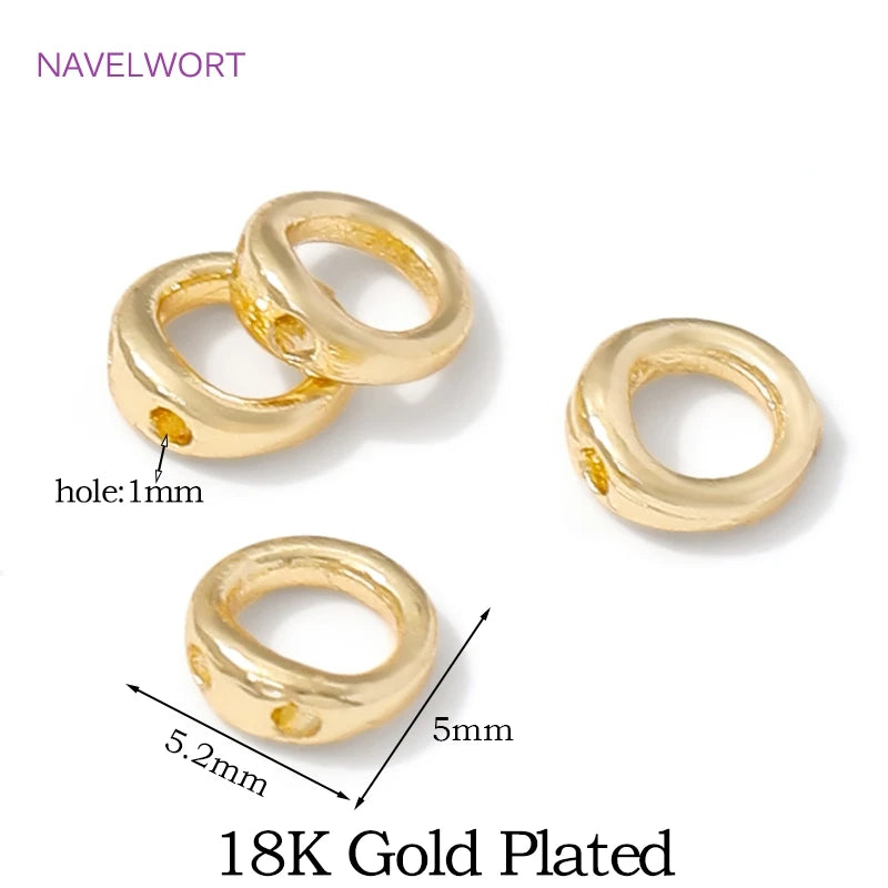 10/20Pcs 18K Gold Plated End Beads Tip,Brass End Caps For Jewelry Making,Connecting Rings For Jewelry,DIY Bracelets Accessori