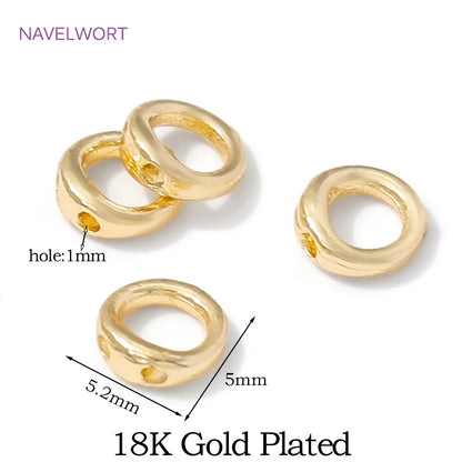 10/20Pcs 18K Gold Plated End Beads Tip,Brass End Caps For Jewelry Making,Connecting Rings For Jewelry,DIY Bracelets Accessori