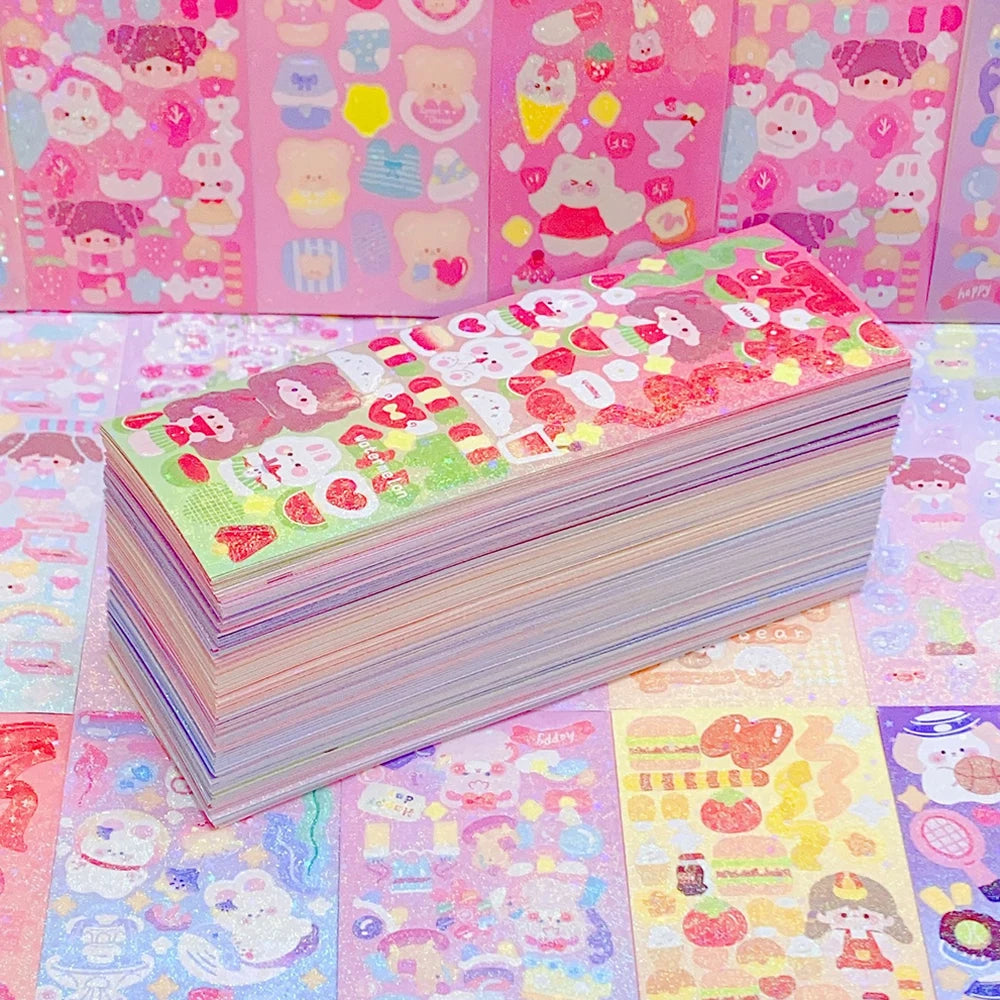 Kawaii Stickers for Kids Cute Stationary Aesthetic Diary Decoration Art Supplies Stickers for Scrapbooking Lot Korean Paper D