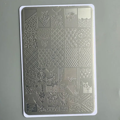 XMQ NAIL ART STAMPING PLATES LACE DESIGNS IMAGEPLATES DENIM STYLE TEMPLATE
