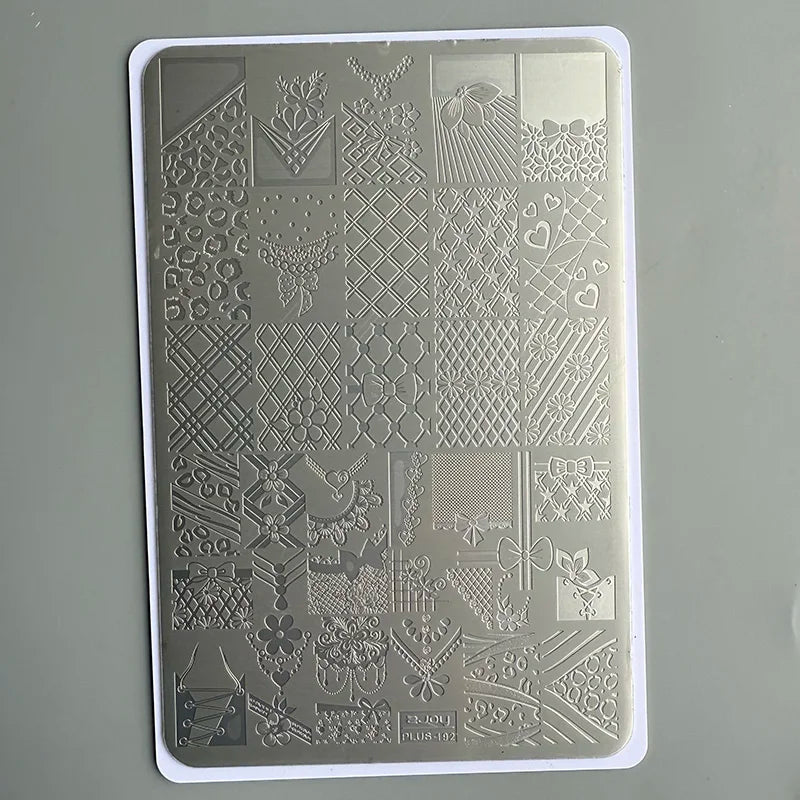 XMQ NAIL ART STAMPING PLATES LACE DESIGNS IMAGEPLATES DENIM STYLE TEMPLATE - plus192