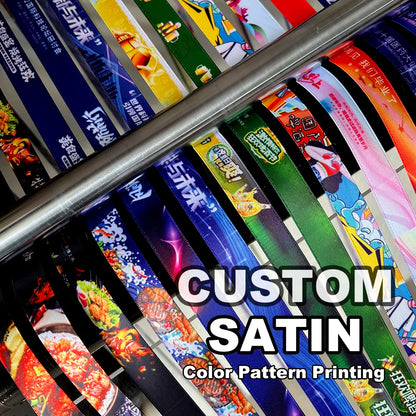 Customized Satin Grosgrain Color Pattern Printed Ribbon Personalized Label Ribbon Flower Fruit Packaging and Party Ribbon