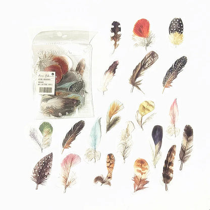 40pcs/bag Vintage Ginkgo leaves flowers PET sticker package DIY diary decoration sticker album scrapbooking - V