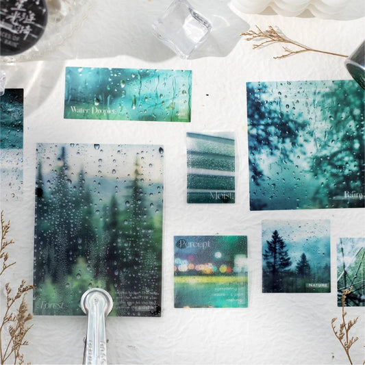 Journal GO 7x200cm Rain Diary Masking Tape Creative Collage Junk Journal Scrapbooking Material Tape Sticker Diary Planner diy