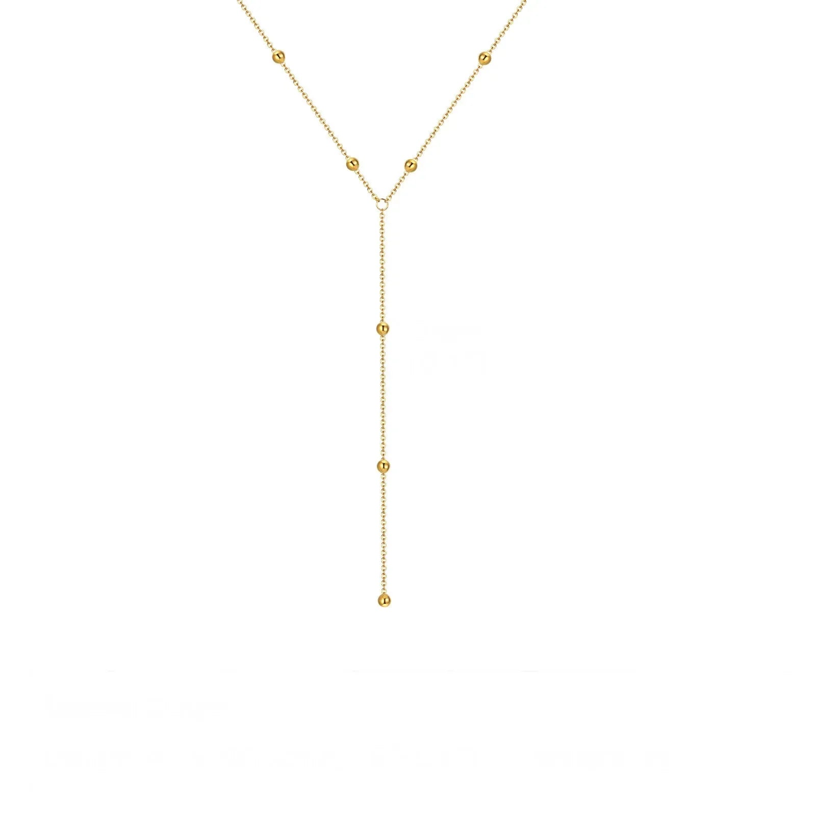 Gold Plated Lariat Necklace for Women Double Laryer Long Chain Drop Pendant Choker Necklaces Fashion Gifts - 3
