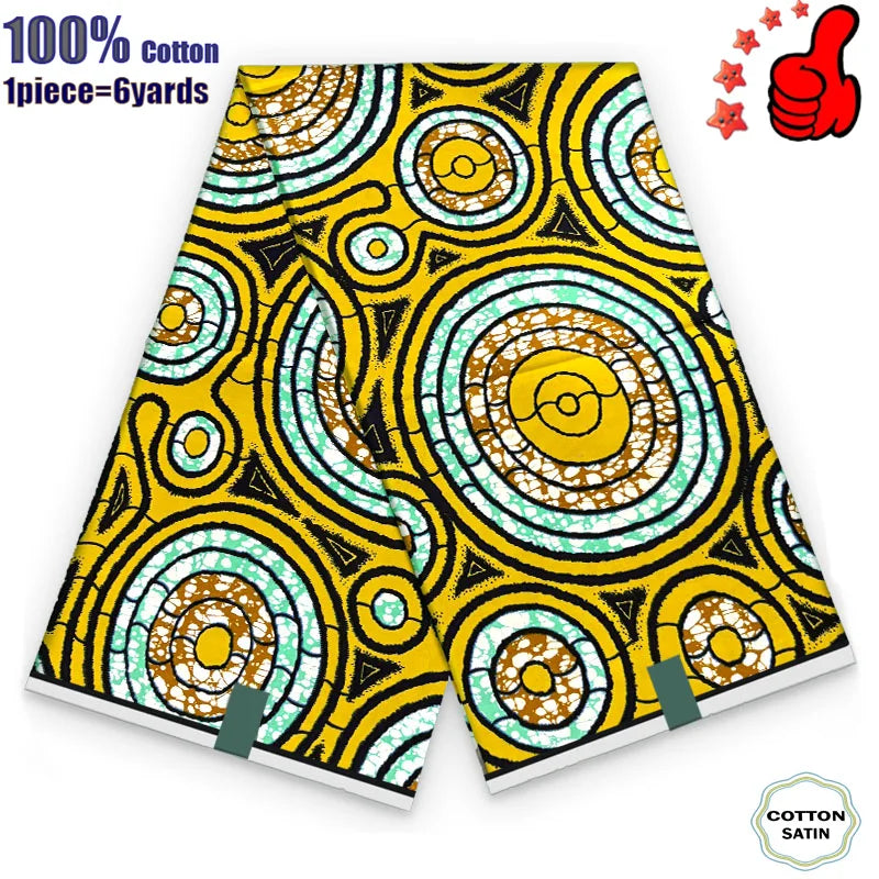 100% Cotton Soft Original Guaranteed Veritable African Real Wax Fabric Ghana Nigeria Style Ankara Wax Batik Fabric - 26