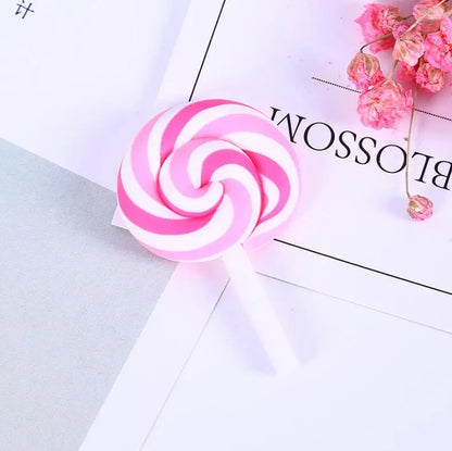 10pcs /lot Beauty Kawaii Rainbow lollipop Candy Polymer Clay Cabochons Flatback For DIY Phone Decoration - 31