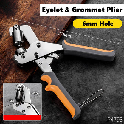 6mm / 10mm Eyelet Pliers Kit Tools Portable Hand Press Metal Grommet Hole Punch Plier for Leather Canvas Clothing DIY Tarp Ri