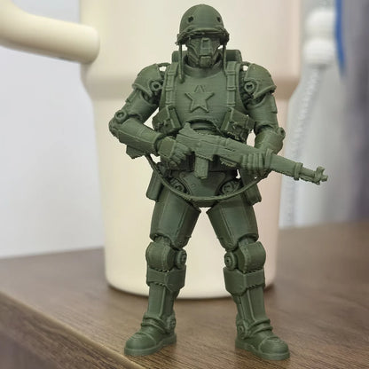 Military Soldier Model - Plastic Army Statue with Uniform, Suitable for Desktop, Bookshelf, or Collection - Decorative