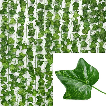 4/10M Artificial Plant Green Ivy Leaf Garland Fake Plant Creeper Hanging Vine Outdoor DIY Garden Wall Wedding Party Home Deco