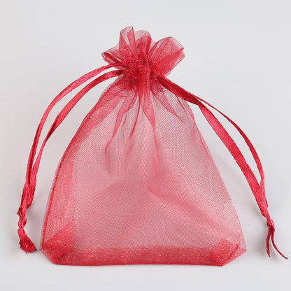 50/100pcs Colorful Organza Gift Bag 5x7 7x9 9x12 10x15 13x18cm Party Wedding Favors Candy Jewelry Packaging Drawstring pouche