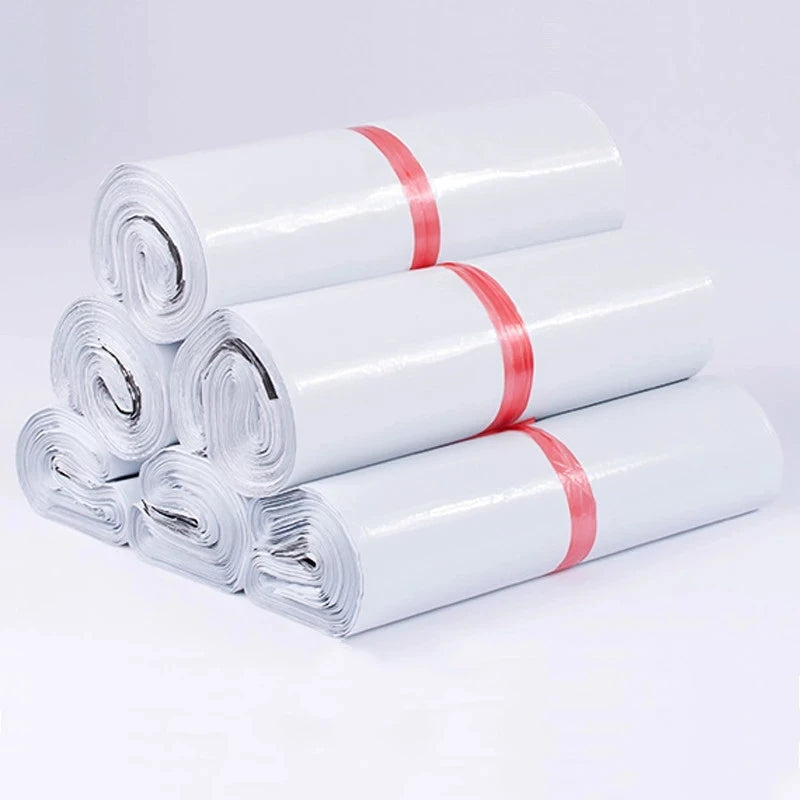 INPLUSTOP Ploy Shipping Bags Opaque PE Plastic Express Envelope Storage White Color Mailing Bags Self Adhesive Seal Courier B