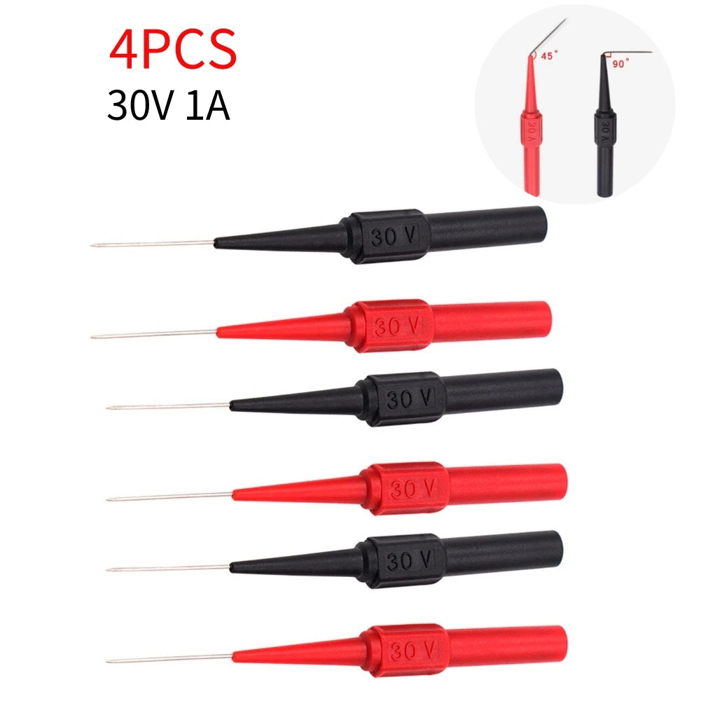 2/4/6pcs Insulation Piercing Needle Pin Non Destructive Multimeter Test Probe 10A 600V for 2/4mm Test Lead Multimeter Test Pr