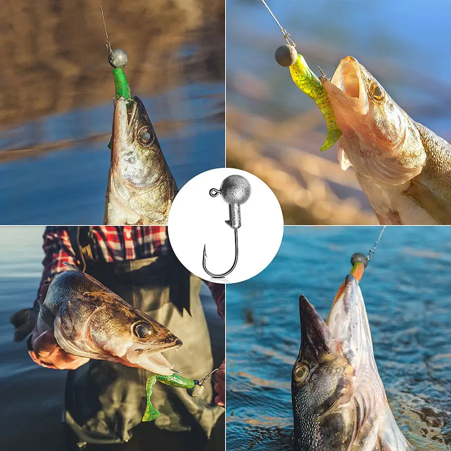 MrLurion 30pcs 1g 2g 3g 5g 10g 14g 18g 22g 25g 28g Fishing jigging head hook ,round head rigs fishhook for soft worm crank lu
