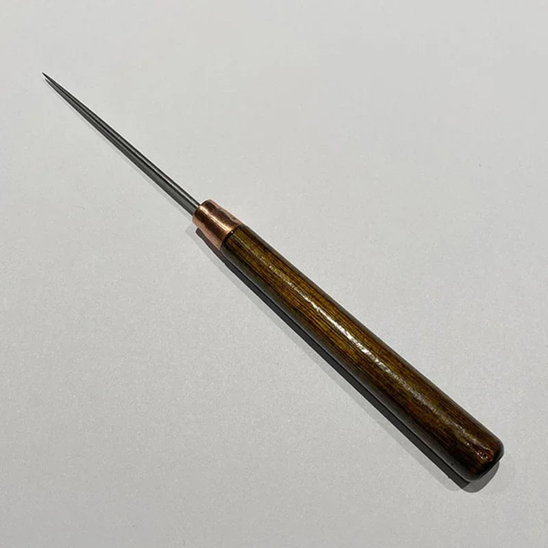 1pcs Durable Awl Tools With Wooden Handle Diy Leather Crafts Punch Tools Leather Hole Punches Stitching Tools Handmade Suppli