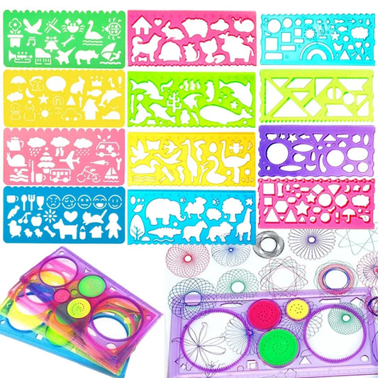 Geometry Spirograph Drawing Stencil Set Painting Template Ruler Art Craft Creative Children Kids Educational Toy Girls Boys G