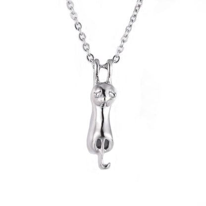 Pet Cremation Jewelry for Ashes Memorial Pendant Black Cat Animal Stainless Steel Urn Necklace Women Men Keepsake