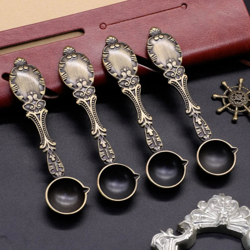 Bronze Spoon Vintage Craft Supplies Fire Paint Heating Decorative Tool Furnace Seal Wax Particle DIY Manual Scrapbooking SB00