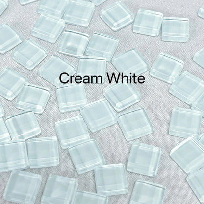 Mosaic Tiles for Crafts Blue Shine Assorted Color 50pcs Glass Glitter Mosaic Supplies Pieces Bulk Square Shape Home Decoratio