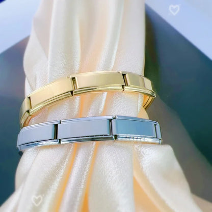 2025 Fashion Functional Elastic Bracelet Modular Bulk Italian Charms Links Fit Bracelet Stainless Steel Jewelry