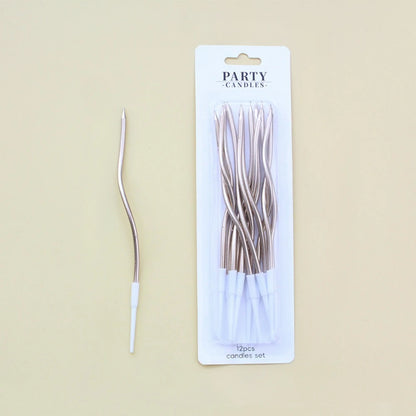 12/48pcs/1case Birthday Candles Spiral Cake Candles Long Thin Cake Candles For Wedding Party And Cake Decoration - 12PC  Cham
