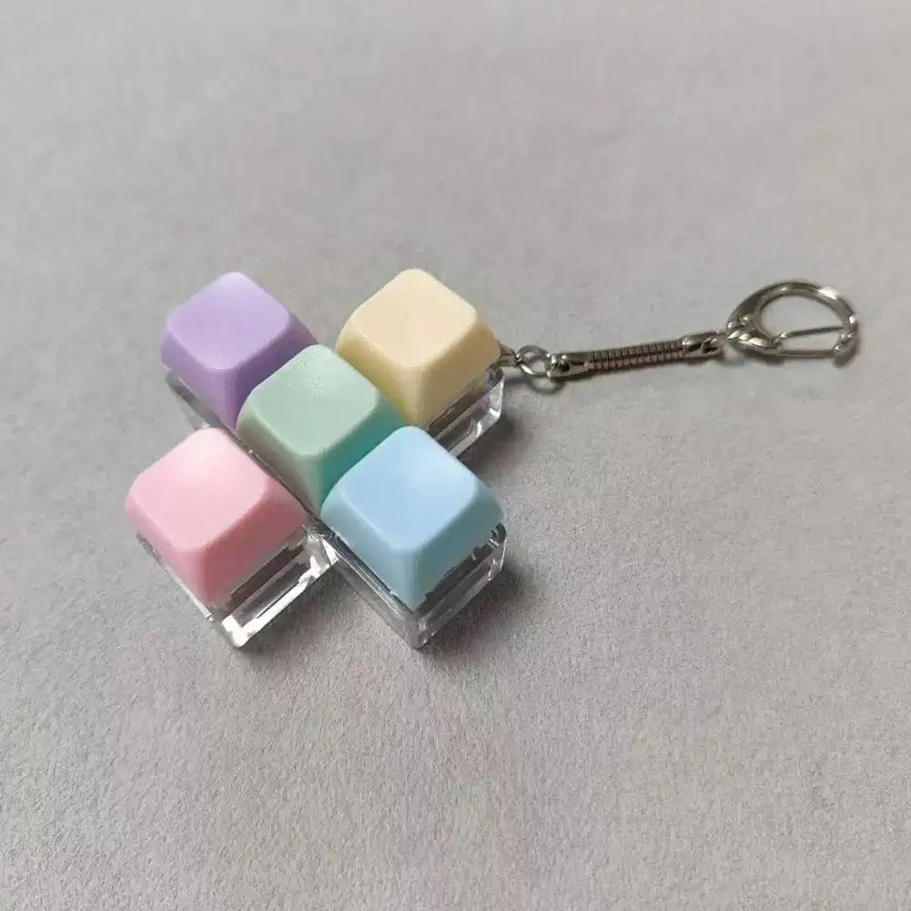 1/4/5/9 Button Keyboard Fidget Clicker Mechanical Keyboard Fidget Keychain For Gifts To Pass The Boring Time (Without LED Lig