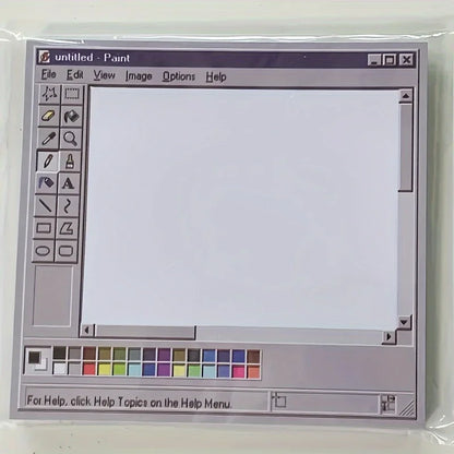 Vintage Computer Drawing Sticky Notes 50 Sheets - Ideal for Artists & Office Use,Durable Adhesive Notes, Sticky Notes for Off