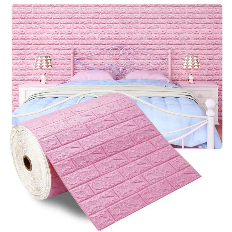 70cmx1/5/10m 3D Wallpaper Decoration Self-adhesive Antique Foam Brick Wallpaper Living Room Bedroom Waterproof 3d Wall Sticke