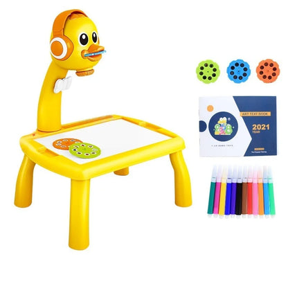 Mini Led Projector Art Drawing Table Light Toy for Children Kids Painting Board Small Desk Educational Learning Paint Tool Cr
