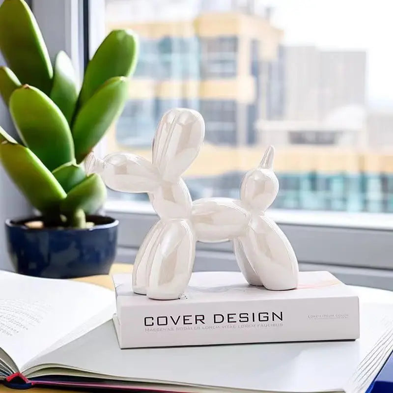 Ceramics Balloon Dog Sculpture Home Decor Room Decoration Accessories Office Nordic Animal Decorative Sculptures Figurinesnee