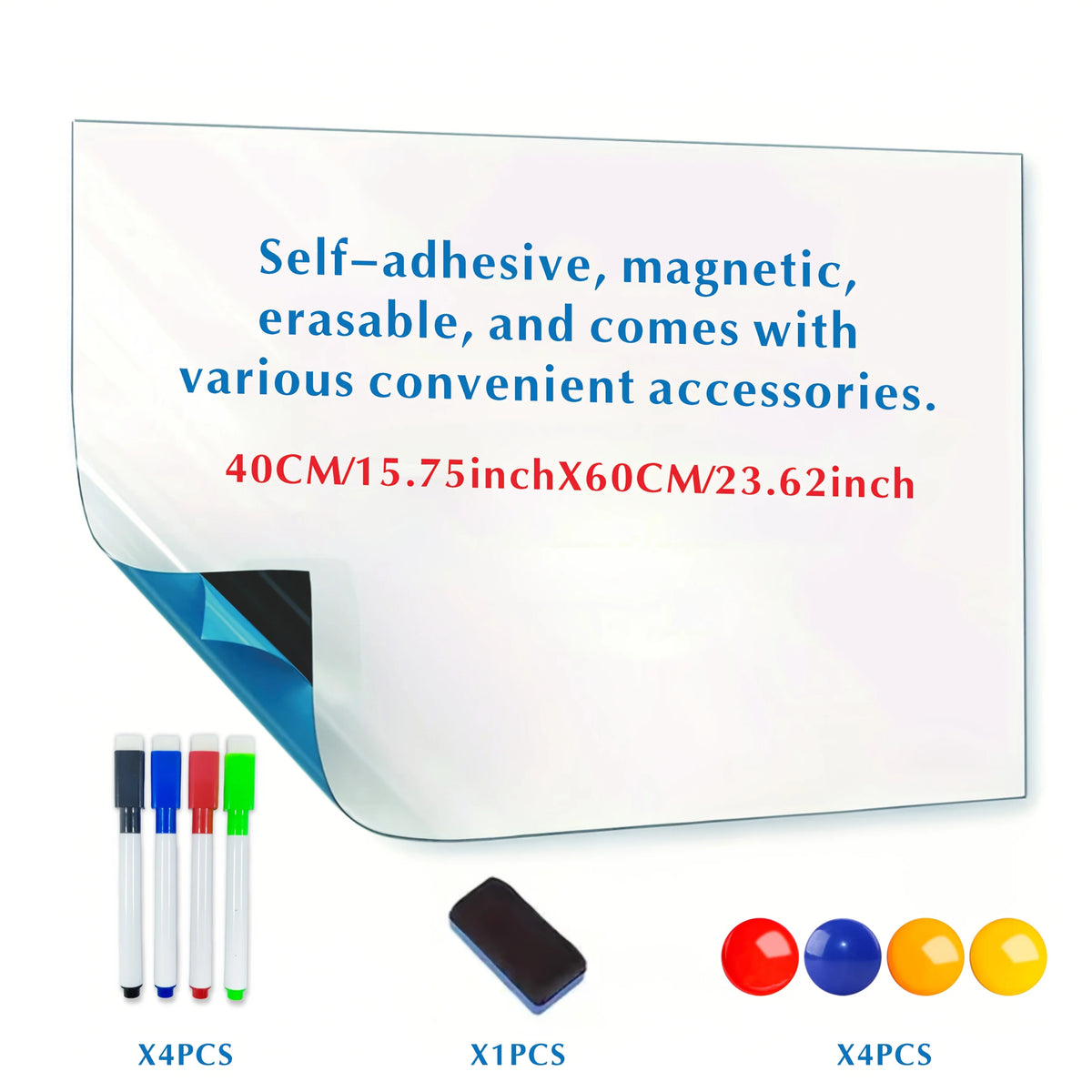Erasable Magnetic Whiteboard Sticker, Self-adhesive Wall Whiteboard, Suitable for Back-to-school Season, Classroom Office Use